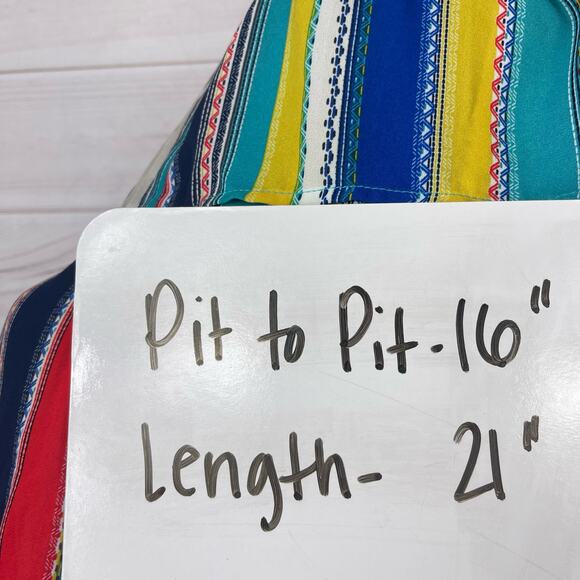 Lily White One Shoulder Striped Bright Color Top Size Small - Picture 5 of 5